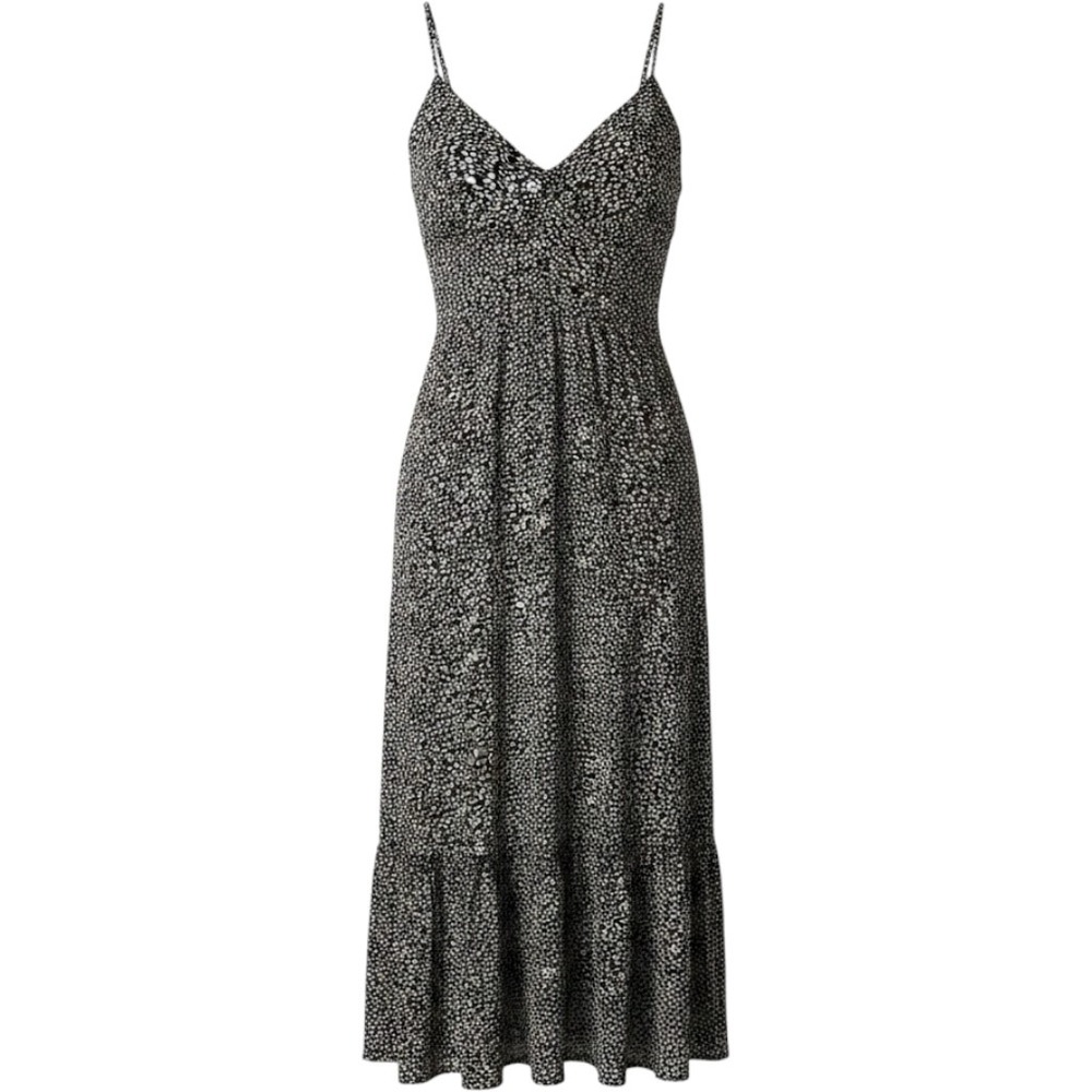 Abercrombie & Fitch Black And White Midi Button Up Sleeveless Dress LP